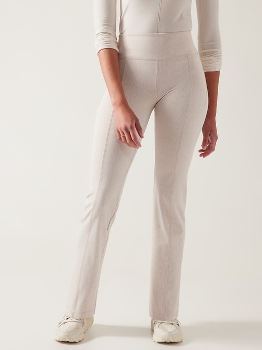 Athleta Delancey Straight-Leg Pants in Cream